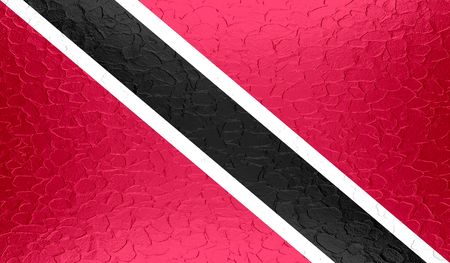 Trinidad and Tobago flag on metallic metal textureの写真素材