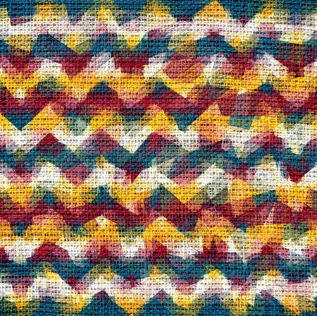 Mosaic abstract art burlap texture backgroundの写真素材