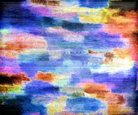 Colorful painted wood grain texture backgroundの写真素材