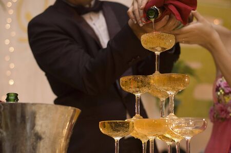 champagne pouringの写真素材