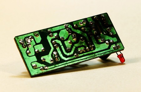 Spoiled power supply board with radio components burntの写真素材