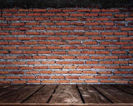 Red brick wall at the construction areaの写真素材