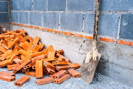 old shovel on construction areaの写真素材