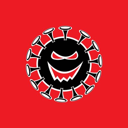 The scary illustration of corona virusのイラスト素材