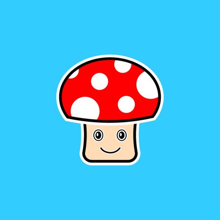 The Little Cute Mushroom Illustrationのイラスト素材
