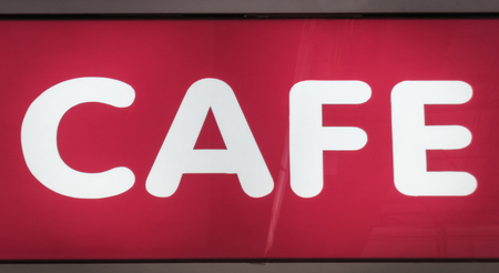 Cafe sign neon box vintage processing.の写真素材