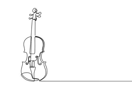 Violin continuous line drawing minimalist designのイラスト素材