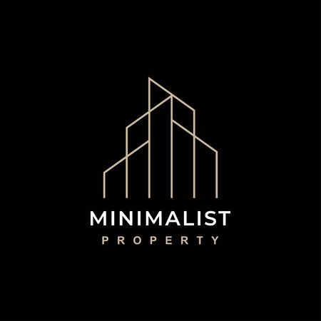 Real Estate Logo Design Vector Illustration simple designのイラスト素材