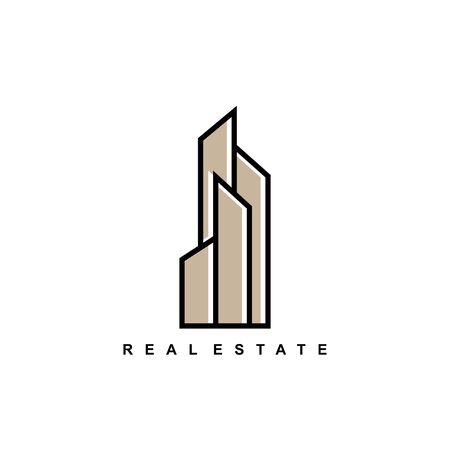 Real estate logo icon template minimalist design building hotel symbols vector illustrationのイラスト素材
