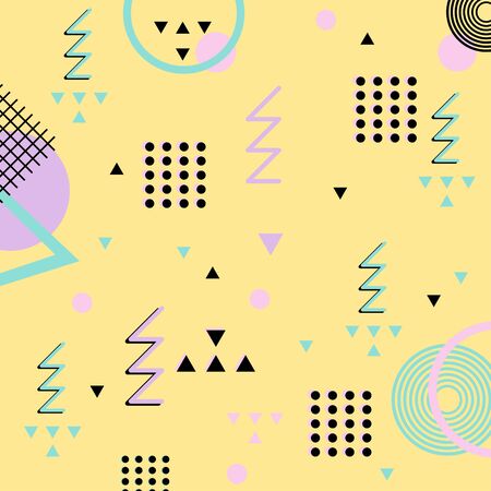 Silk scarf with a geometric pattern abstract design background colorful pastel colors. Square vectorのイラスト素材