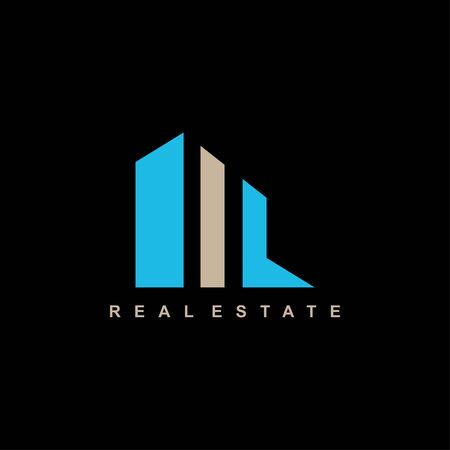 Creative minimalist building. Real estate property logo icon vector illustration.のイラスト素材