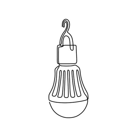 Continuous one line drawing light bulb symbol idea and creativity isolated on white background minimalism design eps 82のイラスト素材