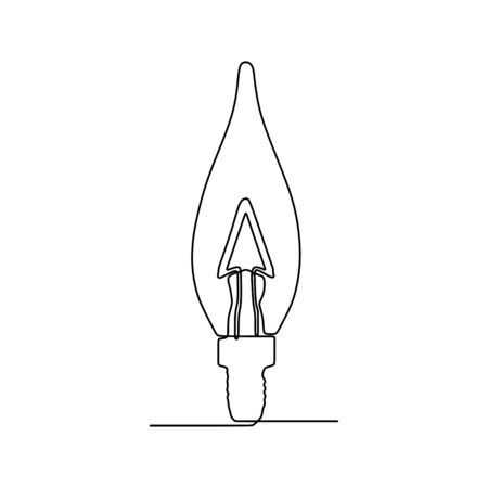 Continuous one line drawing light bulb symbol idea and creativity isolated on white background minimalism designのイラスト素材