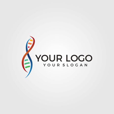 DNA logo vector. Colorful icon for medical and biotechnology company.のイラスト素材