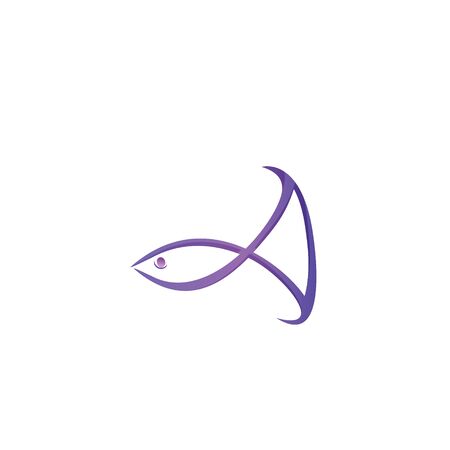 Fish logo template vector with A typography.のイラスト素材