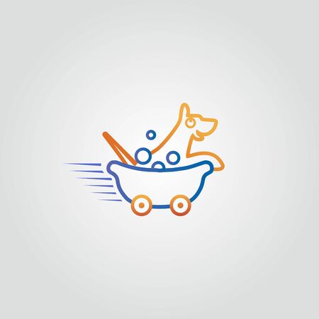 Dog grooming logo vector. Template icon for pet shop service.のイラスト素材