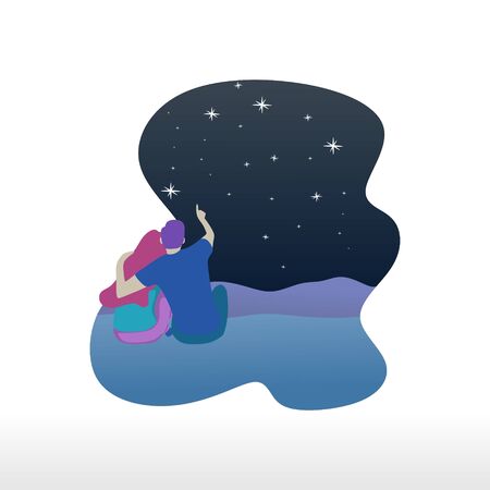 Romantic couple flat design vector with cute colorful drawing cartoon web ui ux style.のイラスト素材