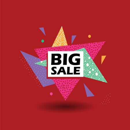 Big sale banner template with triangle geometric abstract design vector illustrationのイラスト素材