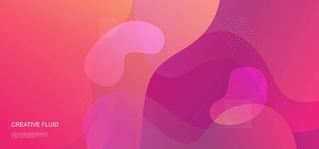 Abstract geometric background with liquid shapes orange red colors. Color gradient background design. Cool background design for posters. vector illustration.のイラスト素材