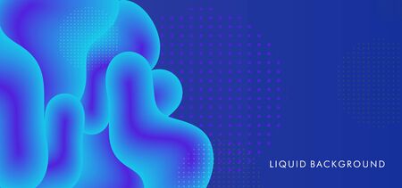 Abstract liquid background with blue colors trendy 3d fluid splash. Vector illustration wave shape cool colors theme.のイラスト素材