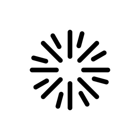 Sunburst circle or sun burst line art vector icon for apps and websites radial design on white backgroundのイラスト素材