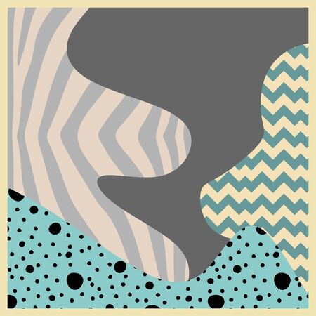 Geometric unique abstract pattern square for hijab, scarf, cushion, pillow textile printのイラスト素材