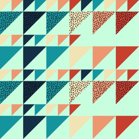 Seamless triangle pattern abstract background with geometric texture memphis pastel trendy.のイラスト素材