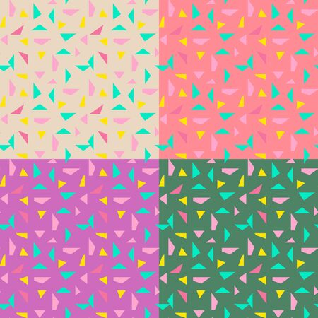 Seamless triangle pattern abstract background with geometric texture memphis pastel trendy.のイラスト素材