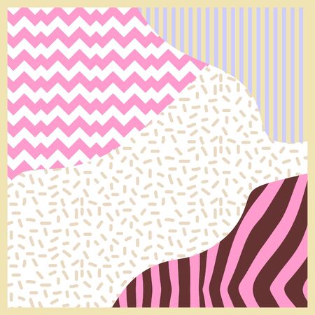Geometric unique abstract pattern square for hijab, scarf, cushion, pillow textile printのイラスト素材