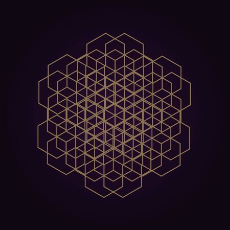 Mandala sacred geometry gold color abstract pattern vector illustration