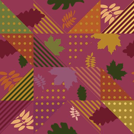 Multicolor autumn seamless pattern with women textile look. Vector geometric ready for print.のイラスト素材