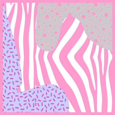 Geometric unique abstract pattern square for hijab, scarf, cushion, pillow textile printのイラスト素材