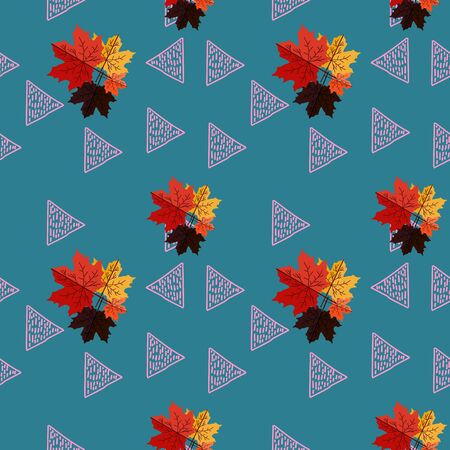 Autumn creative pattern with geometric abstract backgroundのイラスト素材
