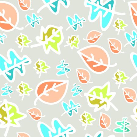 Hand drawn vintage autumnal pattern with childish drawingのイラスト素材