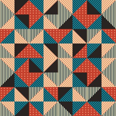 Trendy pattern background with abstract triangle memphis 90s vintage colorful pattern.のイラスト素材