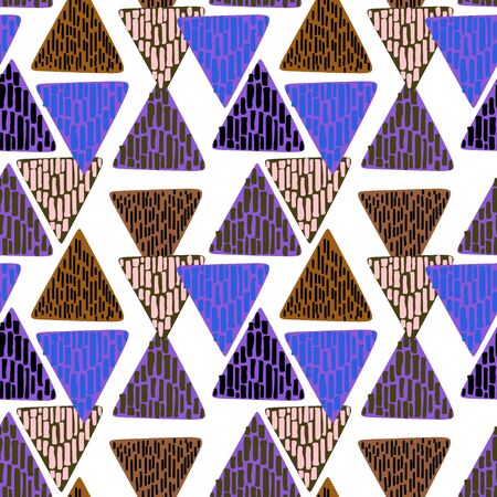 Children drawing style of triangle geometric pattern