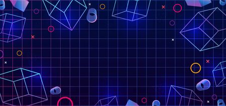 Abstract background for web. Multicolor gradient. Fashion vector gradient 3D background. Colored 3d geometric. Template for banner and advertising poster. vector trendy 80s style neo memphis..のイラスト素材