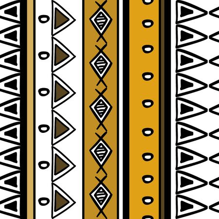 Ikat geometric pattern with tribal background vector texture. Seamless striped motif in Aztec symbol. Hand drawn ethnic with Indian, Scandinavian, Gypsy, Mexican, folk patterns for fashion print and textile wrapping.のイラスト素材