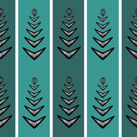 Indian tribal seamless pattern with hand drawn feather. Textile print and cultural fashion vector.のイラスト素材