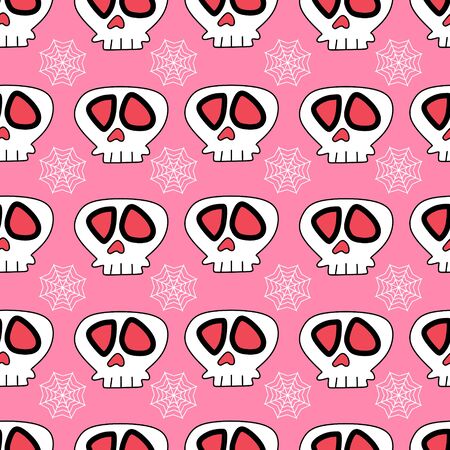 Cute skull ghost halloween seamless pattern vector. Pastel colors illustration for baby and kids fashion textile wrapping ready for print.のイラスト素材