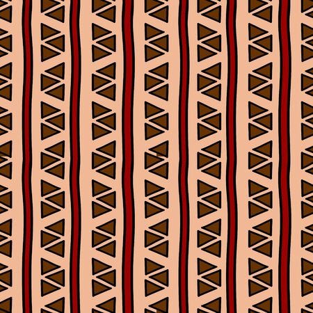Aztec seamless pattern with tribal bohemian hand drawn multicolor background. Ethnic drawing symbol vector illustration for fashion wrapping and textile print.のイラスト素材