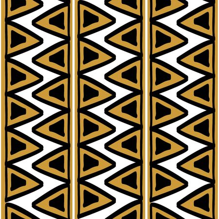 African pattern vector with hand drawn tribal ethnic drawing. Seamless design illustration for fashion textile ready for printのイラスト素材