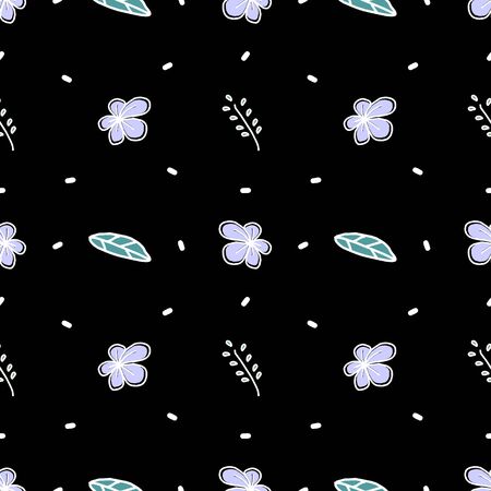 Flower pattern drawing background. Trendy baby fashion for kids, children, and teenager hand drawn textile print.のイラスト素材