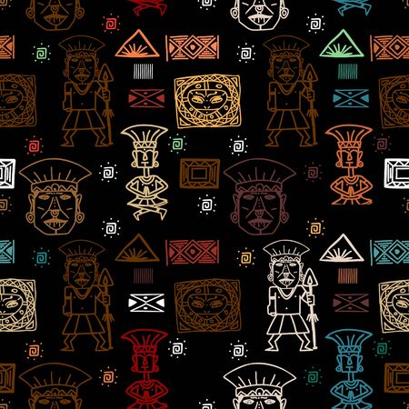 seamless ethnic pattern design. vector illustrationのイラスト素材