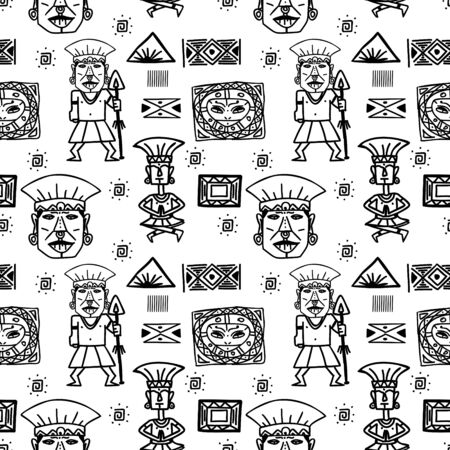 seamless ethnic pattern design. vector illustrationのイラスト素材