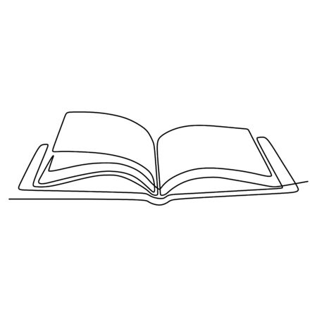 single line drawing of book. Educational Idea concept minimalist design.のイラスト素材