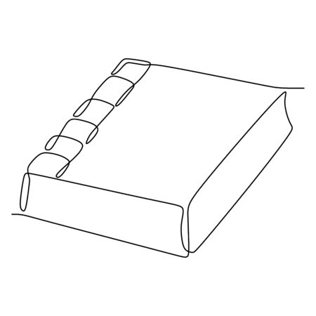 continuous one line drawing of book. Educational Idea concept minimalist design.のイラスト素材