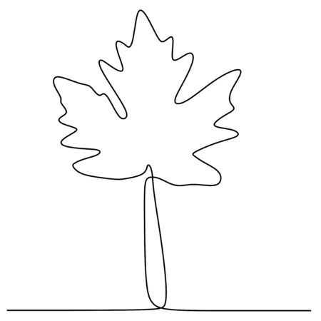 Maple leaf continuous one line drawing minimalism designのイラスト素材