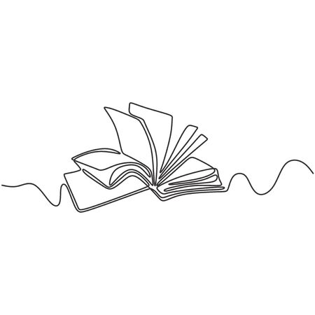 Vector continuous line drawing of book. Educational Idea concept minimalist design.のイラスト素材
