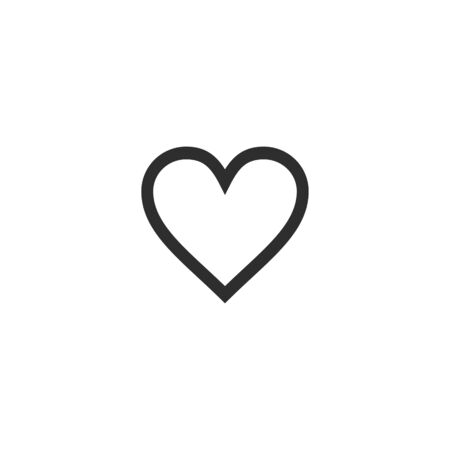 Heart icon vector illustration isolated on white background. Outline style.のイラスト素材